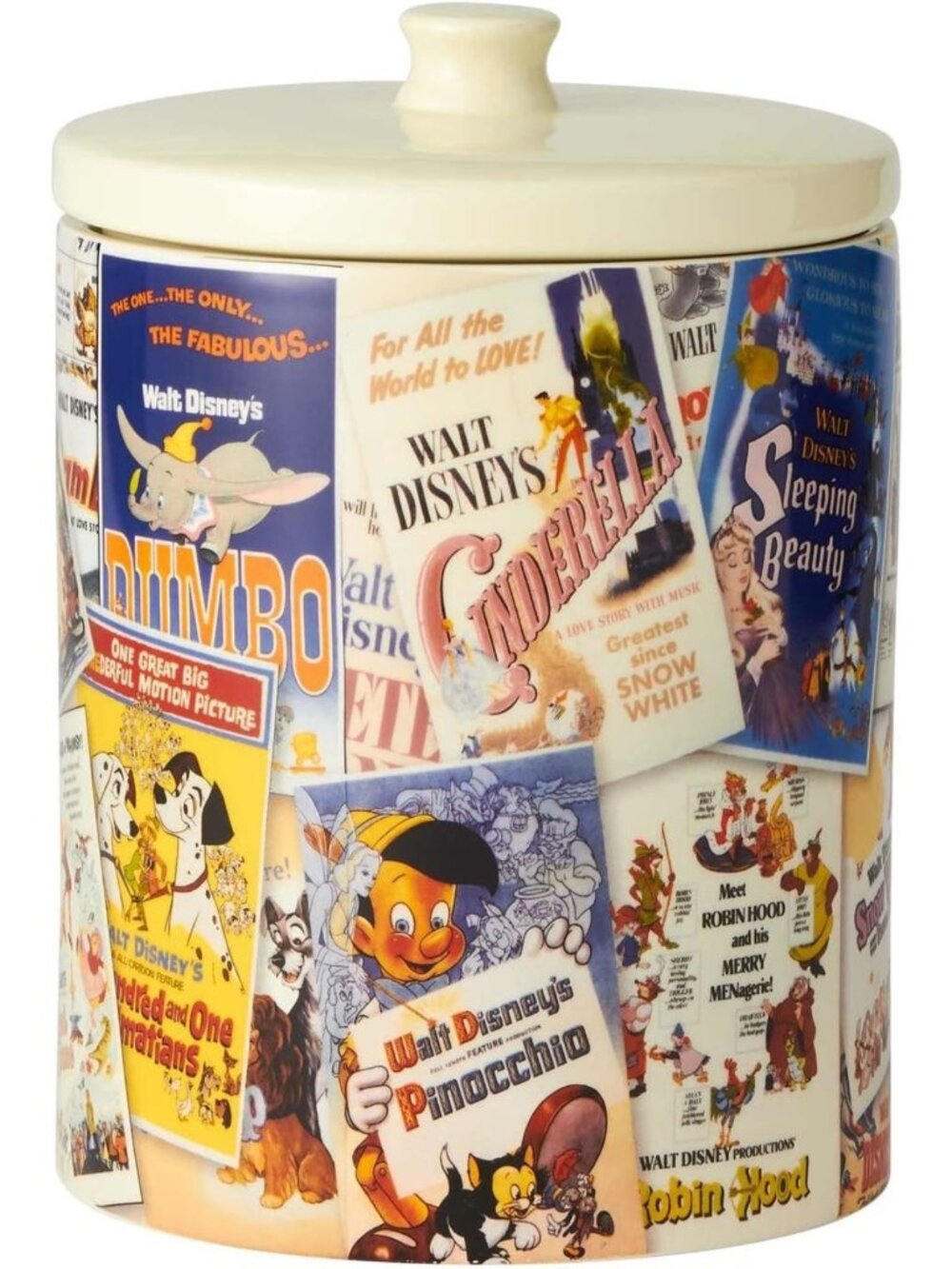 Disney Classic Film Posters Cookie Jar Canister - 9.25 Inch, Colorful Kitchen